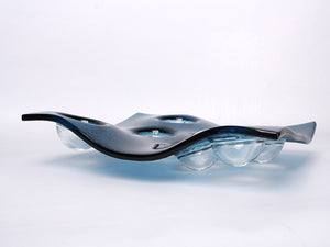 Blue Bubble decorative plate - AM studio glass design shop